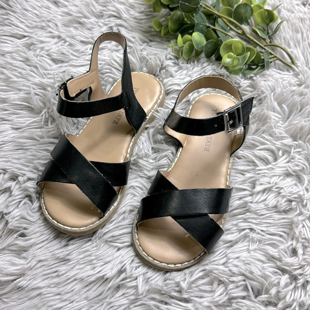 Tucker + Tate girls black strappy sandals size 10
